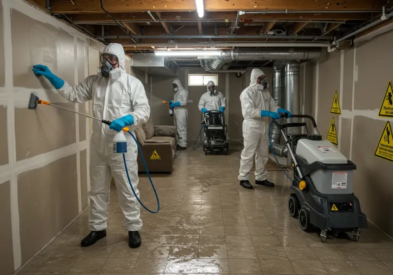 Basement Moisture Removal and Structural Drying process in Kingwood, WV